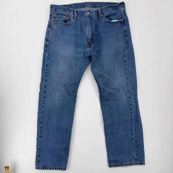 Levis 505 Regular Fit Straight Leg Jeans Mens 38x30 Blue Denim Medium Wash