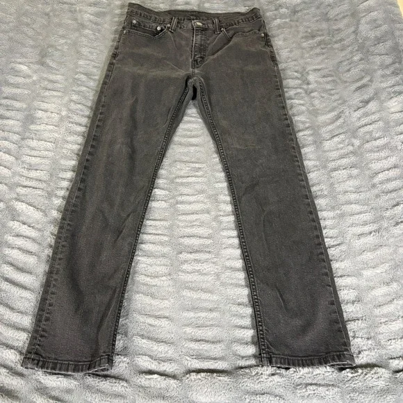 Levis 502 Regular Taper Jeans Mens 32x30 Faded Black Charcoal Denim AQ496