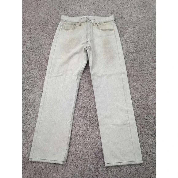 Vintage Levis 501 Jeans Mens 33x32 Washed Gray Olive Denim Y2K Button Fly‎