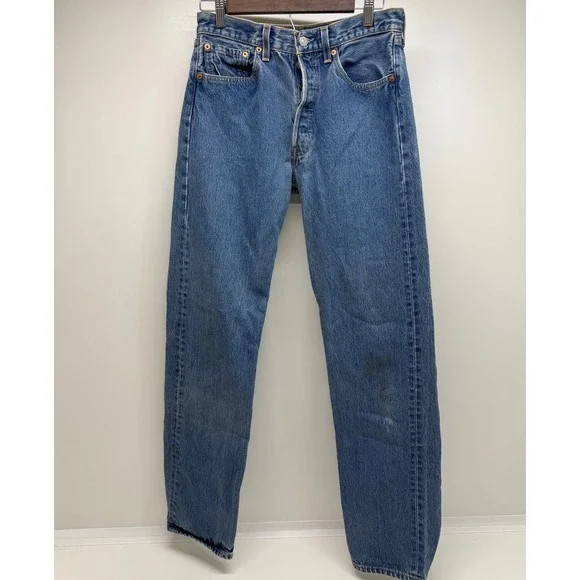 Vintage Levi's 501 0115 Jeans USA Made Y2K Straight Leg W31 L34 Medium Wash