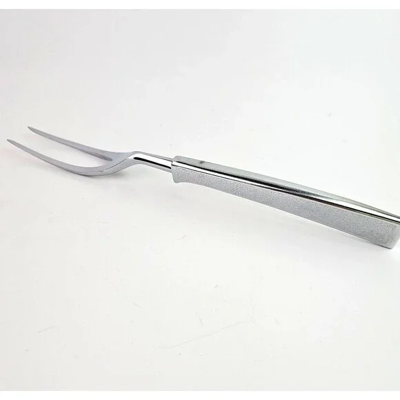 Vintage Chas D Briddell Carvel Hall Stainless Steel Carving Fork 10.5 in USA