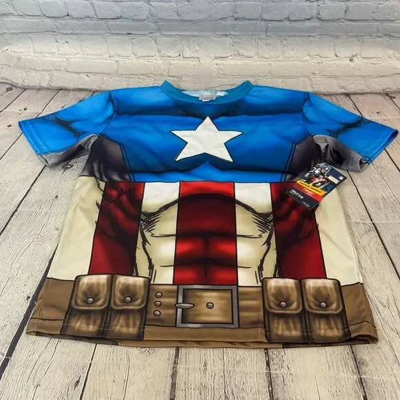 Marvel Captain America Boy’s Halloween Costume Shirt