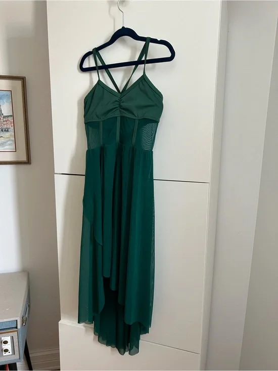 Weissman Deep Green High-Low Contemporary Lyrical Dance Dress - LC