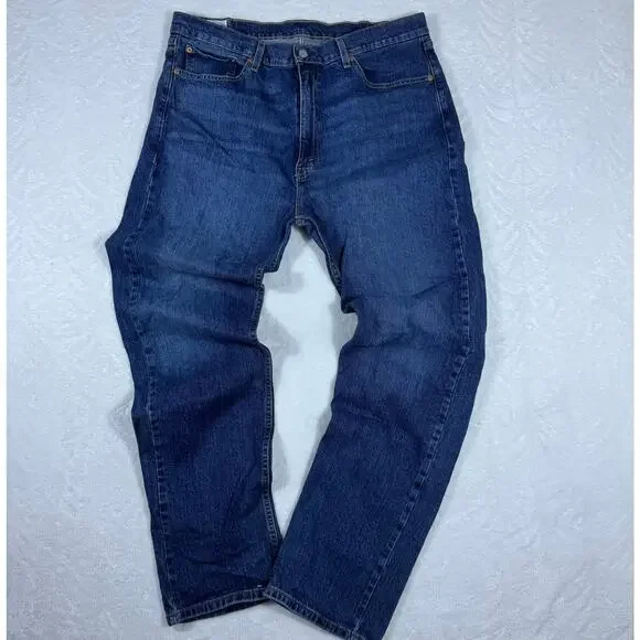 Levi's 505 Regular Fit Men's W40 L34 Denim Straight Leg Jeans Classic‎ Blue Wash