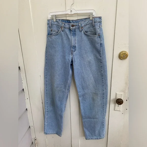 Men's Vintage Orange Tab Levi's 550 33x32 Relaxed Light Wash 1997 100% Cotton