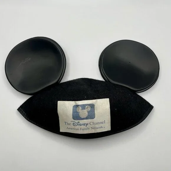 Vintage 1980s Disney Channel Black Mickey Mouse Ears Hat Benay Albee Promo RARE