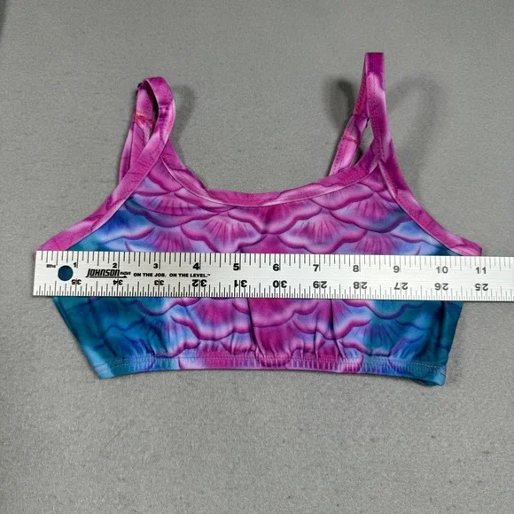 Girls Pink Blue Purple Mermaid Tail 3 Piece Bikini Costume Set Size Small