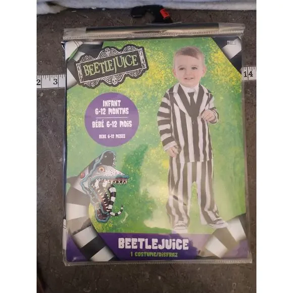 Beetlejuice Infant Baby Costume Toddler 6 - 12 Months Halloween Pretend Play New