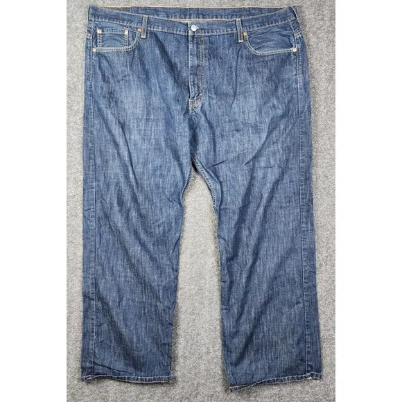 Levi Strauss 569 Loose Straight Jeans Mens 44x32 Blue‎ Dark Wash Baggy Denim
