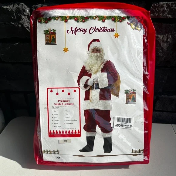 Premiere Deluxe Santa Costume 3XL Complete Outfit Christmas Wig Beard NEW