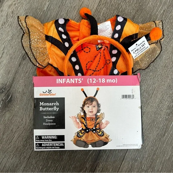 NWT‎ 12-18 Month Baby Monarch Butterfly Halloween Costume