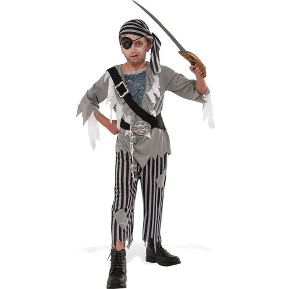 Ghostly Pirate‎ Boy Costume, Ghost Sailor, Gray, size Large, Rubies