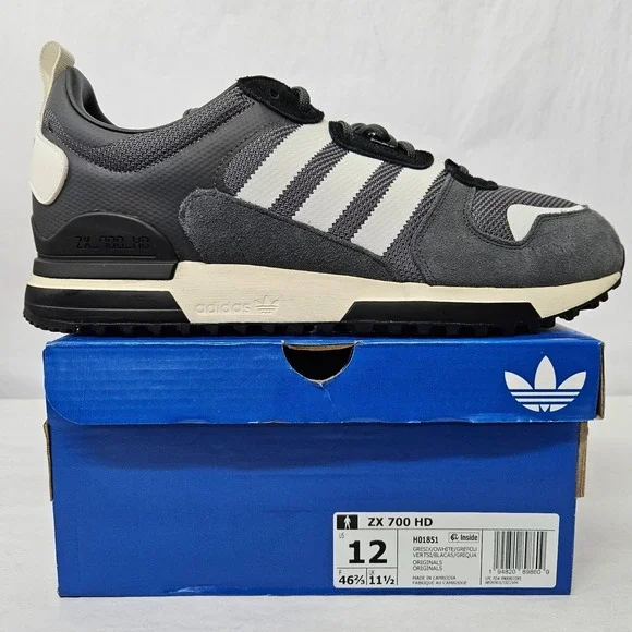 Adidas‎ Originals ZX 700 HD Retro Sneakers H01851 Grey White Men's Size 12