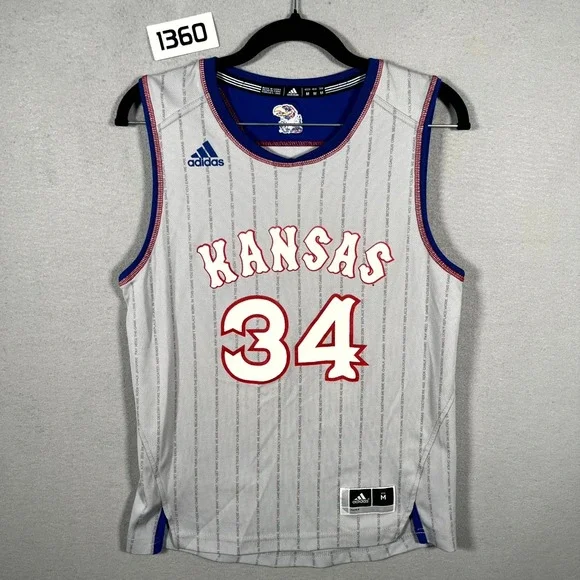 Kansas Jayhawks‎ 34# Paul Pierce Tank Top Mens M Gray Adidas Basketball Sports