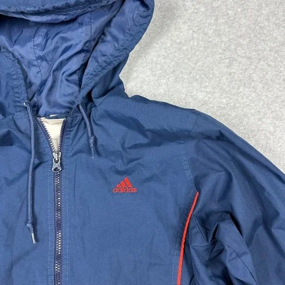 Adidas Vintage 2002 Windbreaker Jacket Navy Blue Orange Mens‎ Large AZF001