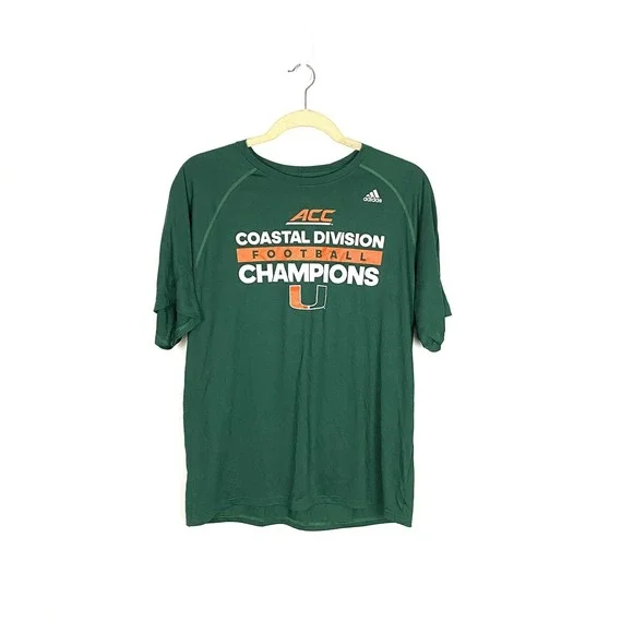 Adidas Miami Hurricanes Player Issue Costal‎ Division Champions Shirt Size XL