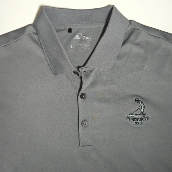 Adidas Pinehurst 1895‎ Performance Polo Shirt Men's Size Large L Gray