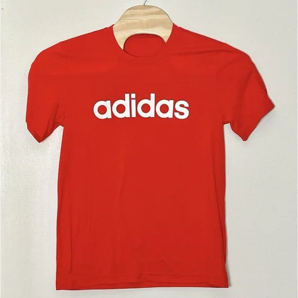 Adidas‎ T-Shirt Men's Medium Red Spellout Gym BroCore Climalite