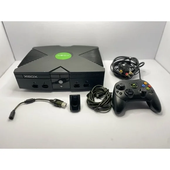 Original Xbox Console Bundle + Duke Controller + OEM Cables – Serviced, Tested