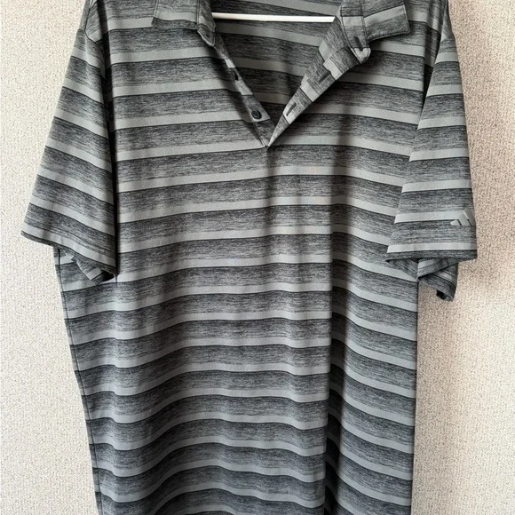 adidas Charcoal‎ Striped Polo Shirt
