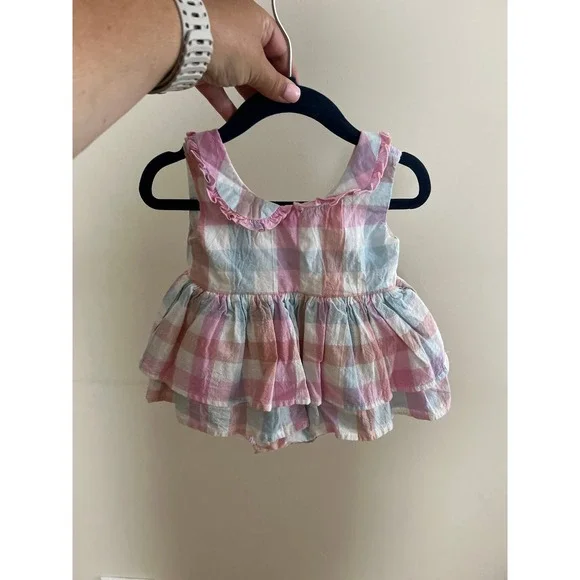 Sweethoney plaid bubble dress‎ size 6 months