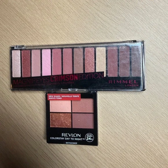 Rimmel Magnif'Eyes Crimson Edition & Revlon ColorStay‎ Eyeshadow Palette Bundle