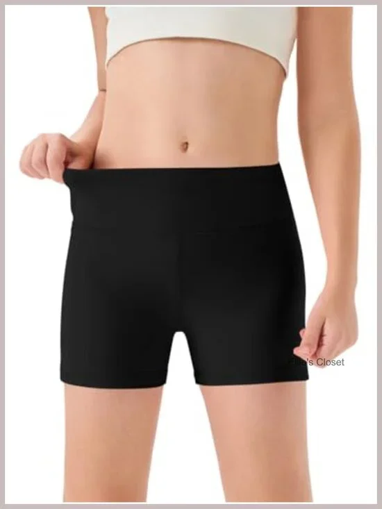 Girls High Waisted Yoga Dance Biker Shorts Comfy Gymnastics Athletic Shorts