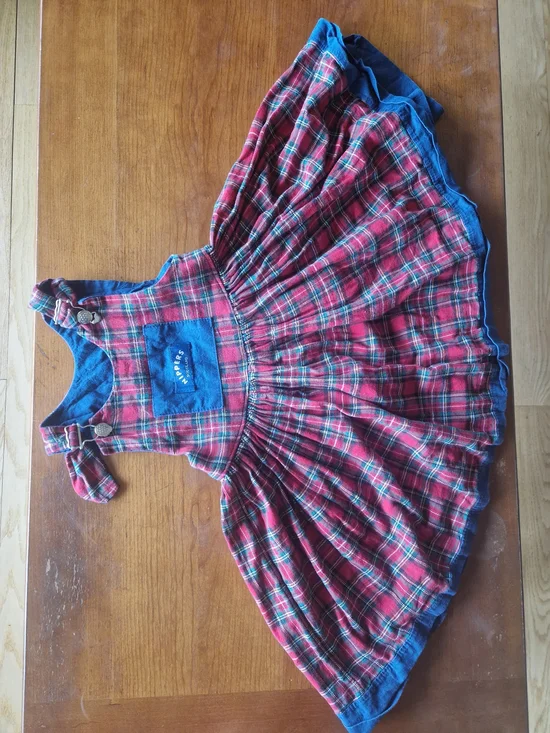 Nippers Of Scotlamd Red Plaid Twirl Dress.