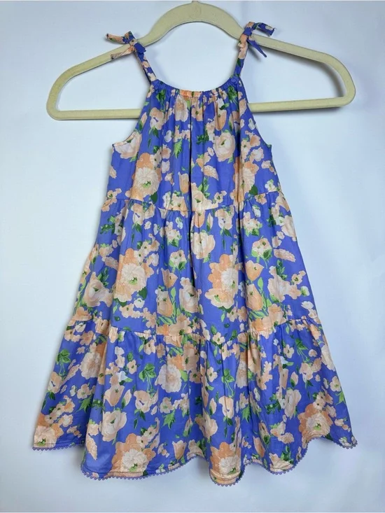 Janie and Jack Floral Tie Strap Dress Size 5 NWT