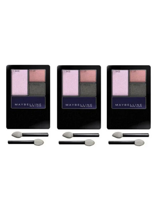 3-Pack NEW Maybelline Expert Wear Eye Shadow Quad 07Q Luminous Lilacs (Sealed)