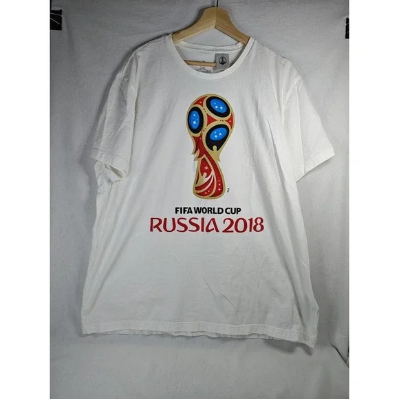 Adidas Fifa World Cup Russia 2018 Men's White 2XL TShirt Soccer Football Graphic