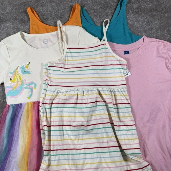 NWT Lot Of 5 Girls XL Summer Dresses Old Navy Cat & Jack Wonder Nation
