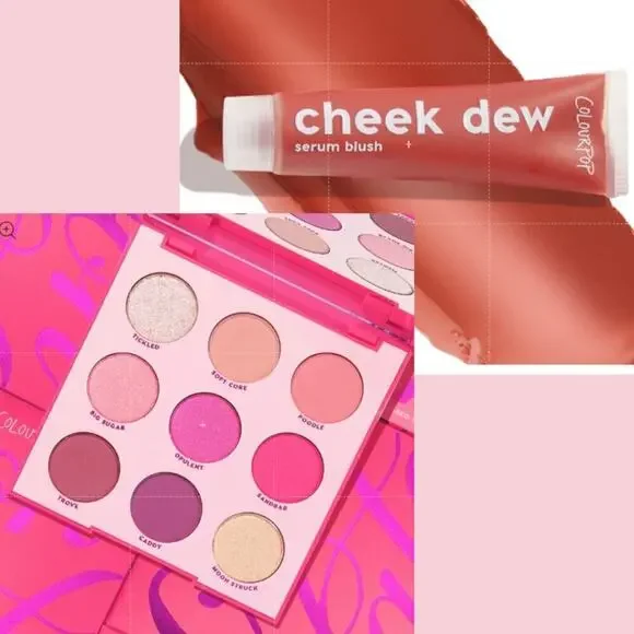 COLOURPOP OH LALA Pressed Powder Palette +‎ Cheek Dew Serum Blush BNIB