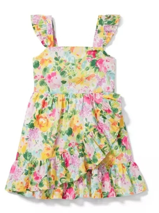 Janie and Jack White Floral Ruffle Dress Size 12-18 Months