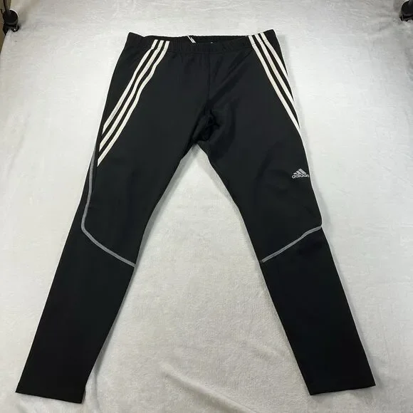 Adidas Climalite Men 2XL Black Compression Running‎ Tights Athletic Pants