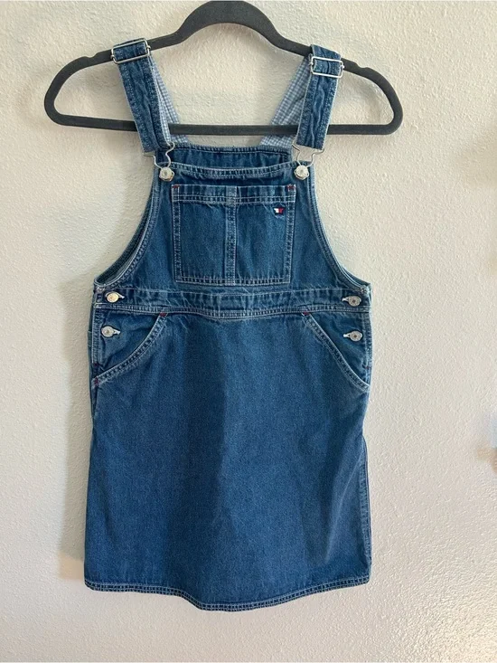 Vintage Tommy Hilfiger Denim Bib Overall Dress Girls Size L