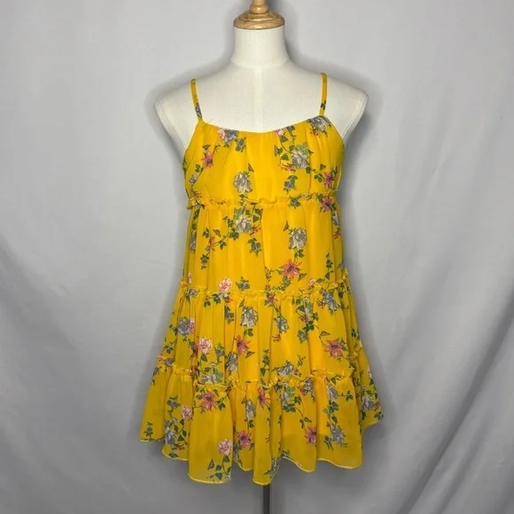 Rare Editions Yellow Floral Kids Dress