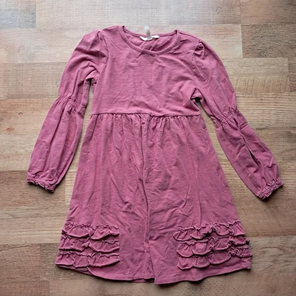 Matilda Jane Wild Rose Pink Lap Dress Ruffle Dress Girls Size 8
