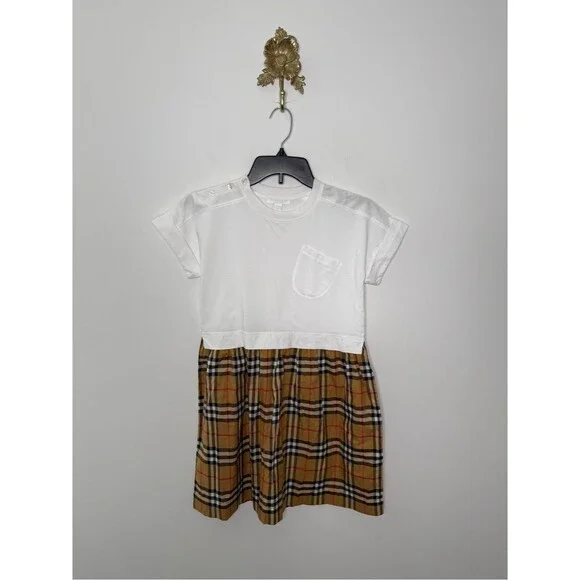 Burberry Kids T-shirt Top Check Skirt Dress