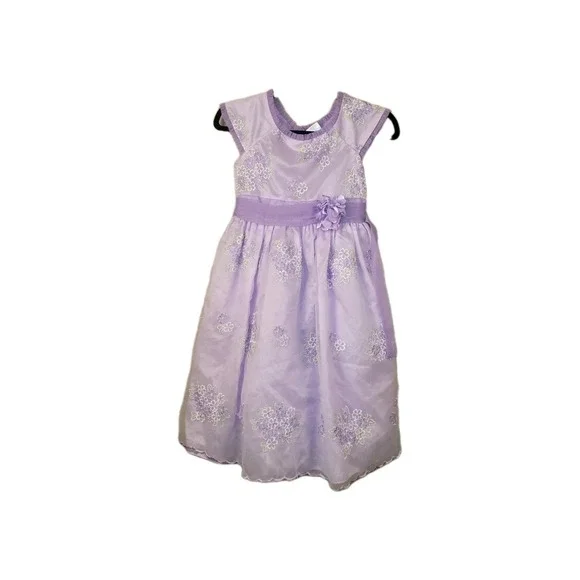 Title (SEO Optimized)Joan Calabrese Girls Lavender Floral Dress Size‎ 10...