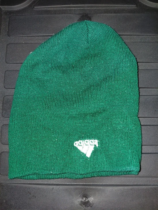 Adidas Green Knit Beanie with Logo