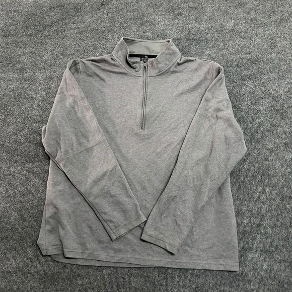 Adidas Pullover Mens XL Grey Primegreen Quarter Zip Athletic Golf Long Sleeve