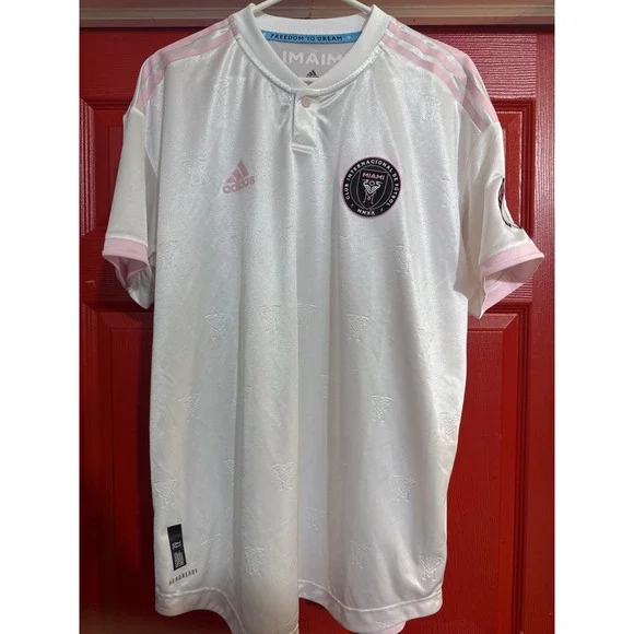 Adidas Inter Miami CF 2021 La Palma Away Jersey Mens XL White Pink Soccer MLS
