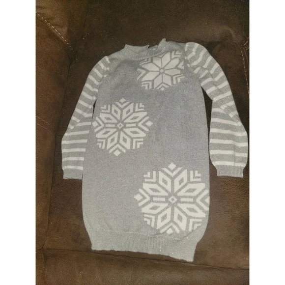 Gymboree cozy ski lodge snowflake silver dress size 3t‎
