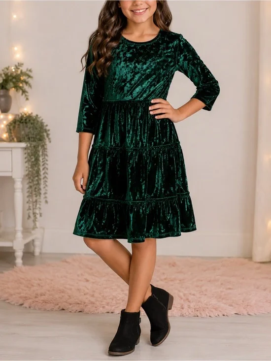 (0010) Girls: 10/12 Wonder Nation Velvet Dress- N7