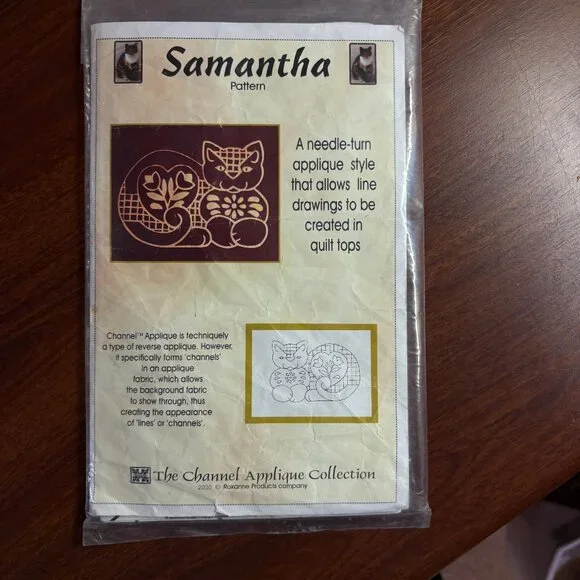 Vintage Samantha Cat Applique Pattern