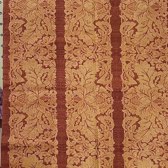 Tanish gold & brown with stripes and large flowers cotton quilt fabric 3/4 yard