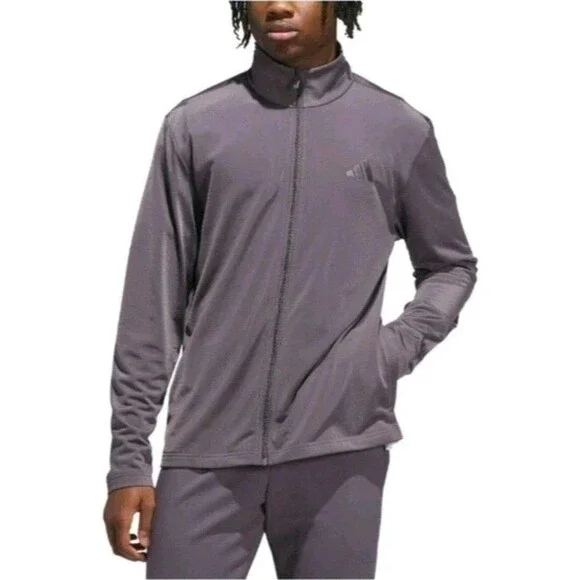 ADIDAS Men's Tricot Full Zip Warm-Up Track Jacket 3 Stripes Logo GRAY XL Nwt