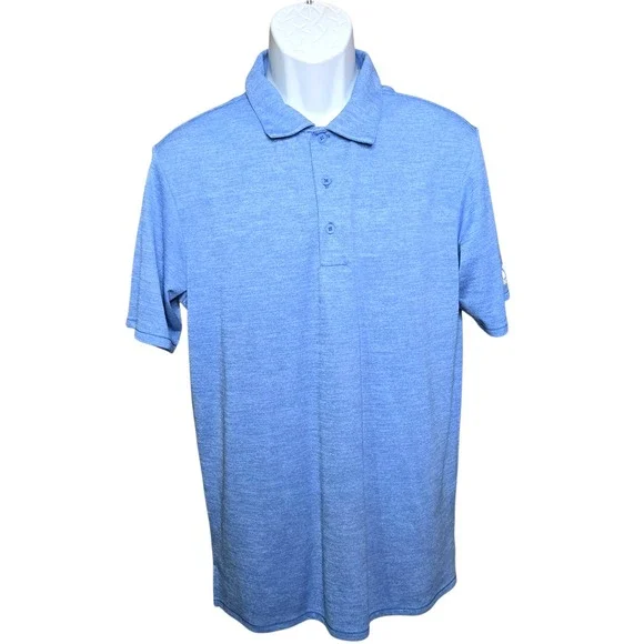 Adidas‎ Mens Athletic Golf Polo Shirt Size Medium Blue Heathered Performance