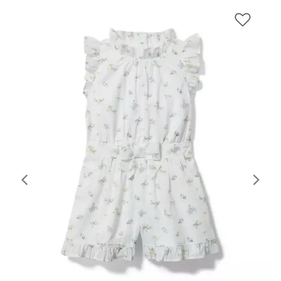 Janie and Jack White Floral Ruffle Romper